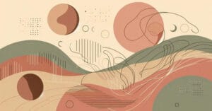 Educational abstract artwork conveying mindful focus and calm presence