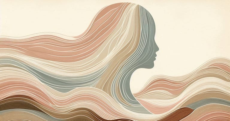 Artistic rendering of a feminine silhouette with glowing neural lines connecting the brain to energy centers.