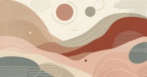 Abstract learning-focused illustration expressing calm focus and grounded awareness