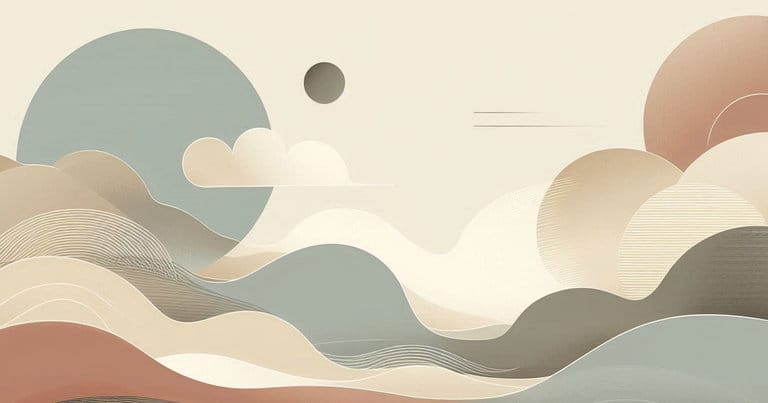 Abstract wellness artwork representing thoughtful learning and inner stability