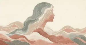 A horizontal abstract image with glowing lines representing neural pathways and muscular tension releasing into fluid waves of light.