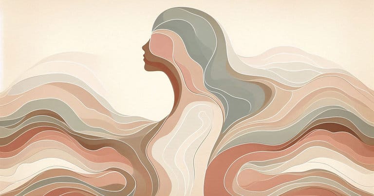 Educational wellness illustration expressing calm observation and inner focus