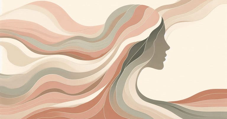 Calm educational abstract illustration with flowing organic shapes.