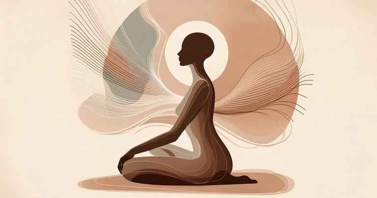 Educational illustration representing somatic bodywork learning in a calm, non-sexual context.