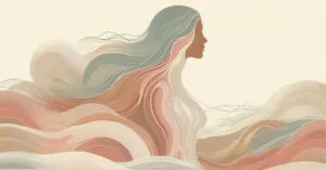Artistic capture of a female profile blended with warm earthy waves, symbolizing clear somatic boundaries and safe touch.