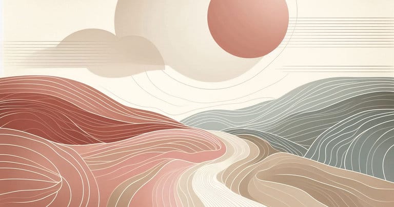 Educational abstract illustration expressing calm focus and reflective presence