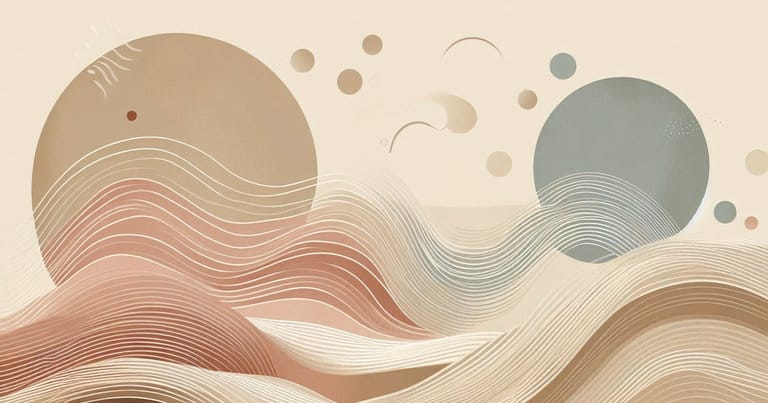 Abstract educational wellness illustration expressing calm awareness and reflective learning