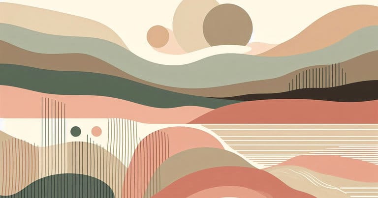 Minimal abstract visual expressing reflective awareness and gentle focus