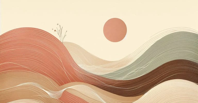 Abstract educational wellness illustration symbolizing calm presence and mindful understanding