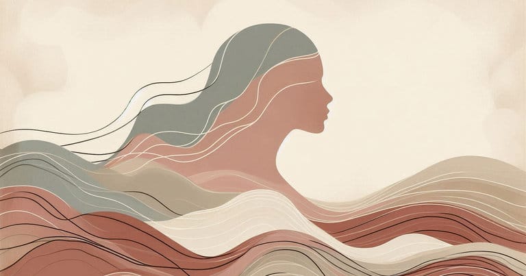 Minimal abstract educational illustration expressing gentle pacing, bodily orientation, and relational clarity through soft neutral shapes