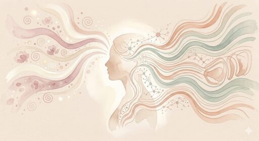 Artistic visual of a profile silhouette and wavy neural lines showing somatic body signals.