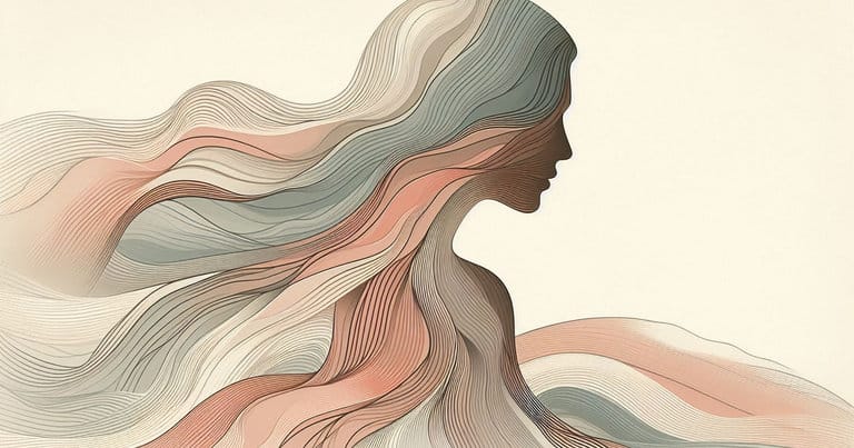 Earth-toned visual of a female profile and organic waves illustrating embodied consent in somatic education.