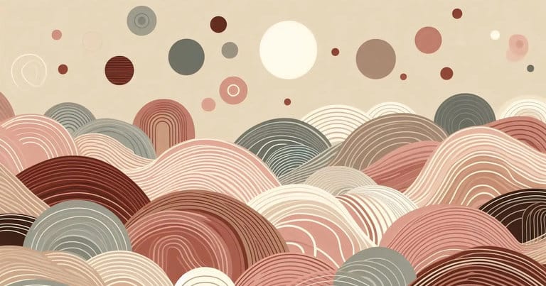 Minimal abstract educational illustration expressing grounded presence, bodily awareness, and relational clarity without figurative elements.