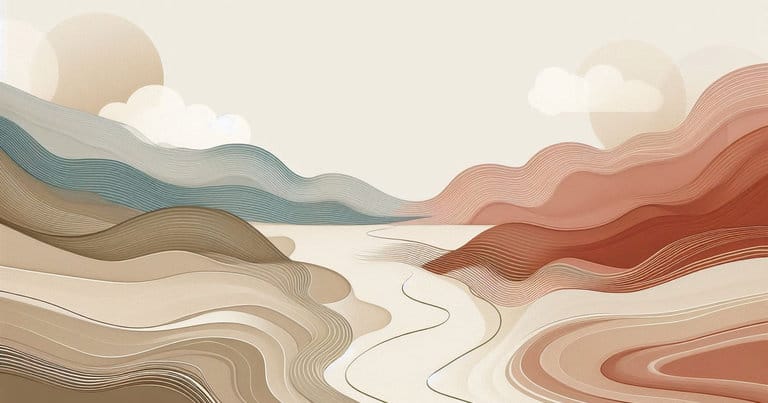 Abstract educational illustration representing safe online learning, calm structure, and embodied awareness