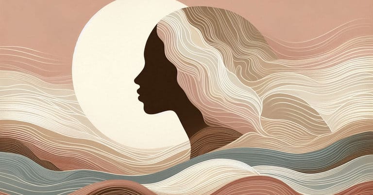 Minimal abstract educational illustration expressing inner hesitation, subtle tension, and emerging clarity through soft neutral shapes and gentle contrast.