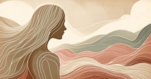 Abstract educational illustration expressing inner hesitation, bodily ambivalence, and attentive self-observation in somatic learning