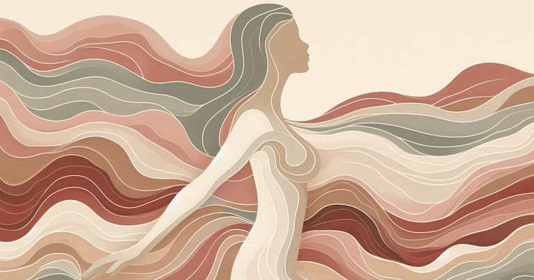 Female profile with wavy lines connecting pelvic centers to the brain, showing a neural pleasure visual.