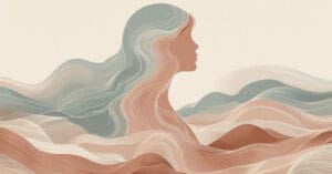 Artistic capture of a female profile with warm earth tone organic energy waves showing a shattered historical illusion.