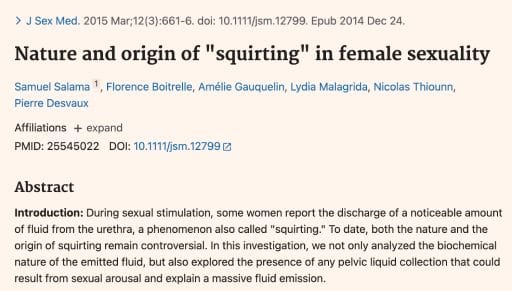 Article Nature and origin of "squirting" in female sexuality